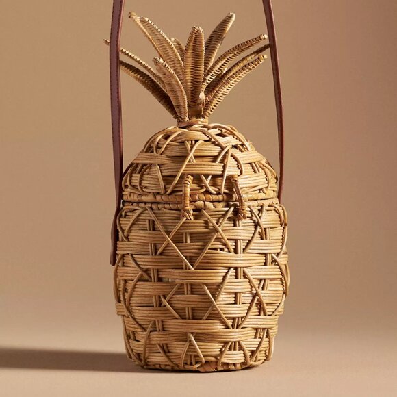 Anthropologie Handbags - Rattan Pineapple Crossbody Bag